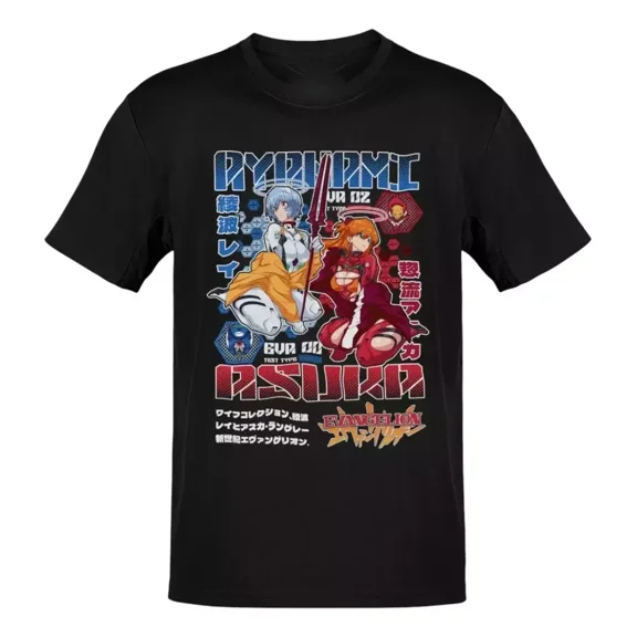 Reprint Rare Anime Rei Ayanami Asuka Langley T-Shirt Size S-5XL, Gift For Friends