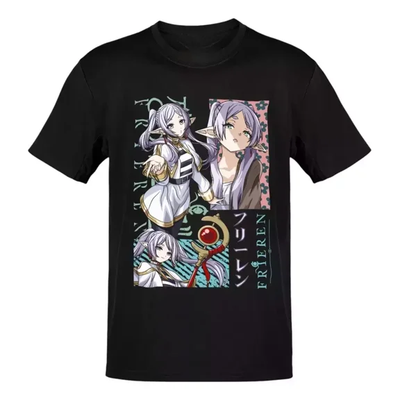 Reprint Rare Anime Rieren Frieren Pink Turquoise T Shirt Size S - 5Xl Gift For Friends