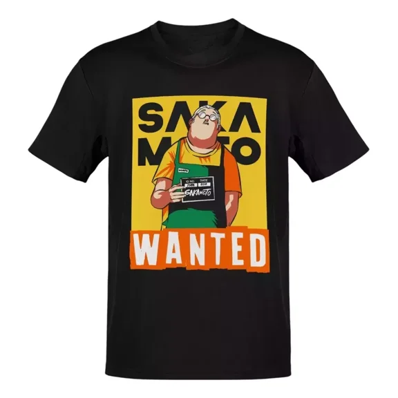 Reprint Rare Anime Sakamoto Days Taro Sakamoto Letrero Wanted T-Shirt Size S-5XL