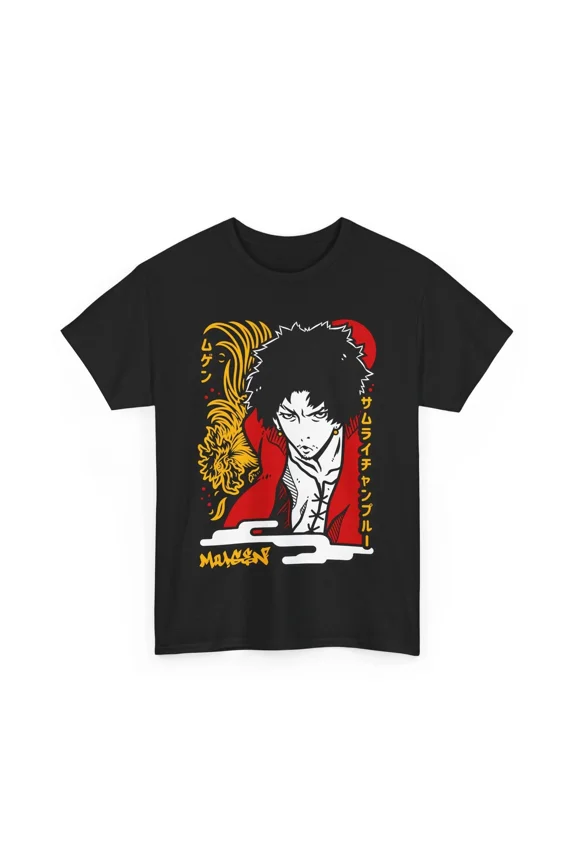 Reprint Rare Anime Samurai Champloo Mugen Tee Black T Shirt