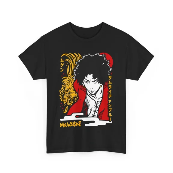 Reprint Rare Anime Samurai Champloo Mugen Tee Black T Shirt