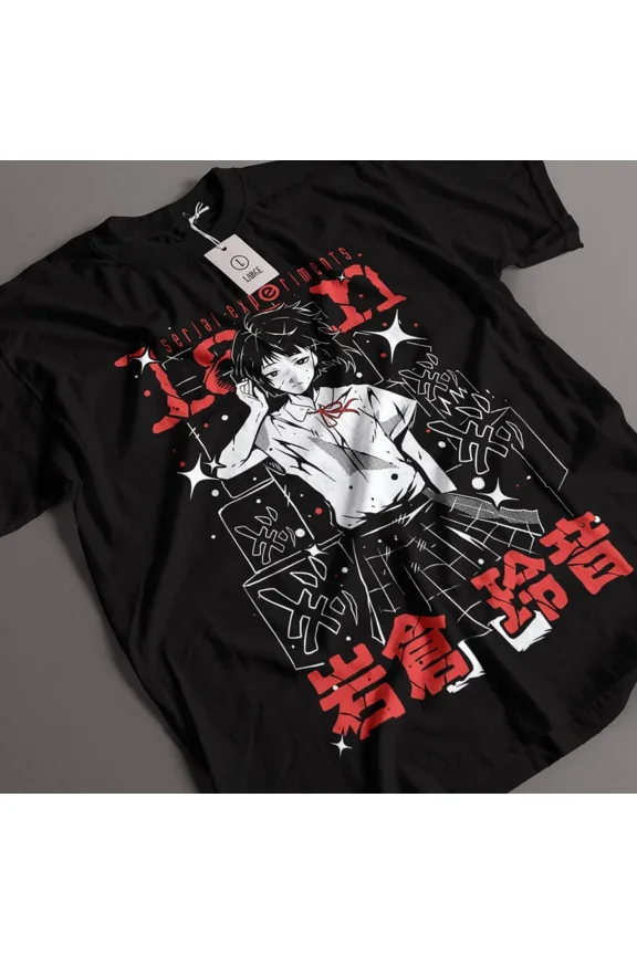 Reprint Rare Anime Serial Experiments Lain Black T Shirt Size S - 5 XL