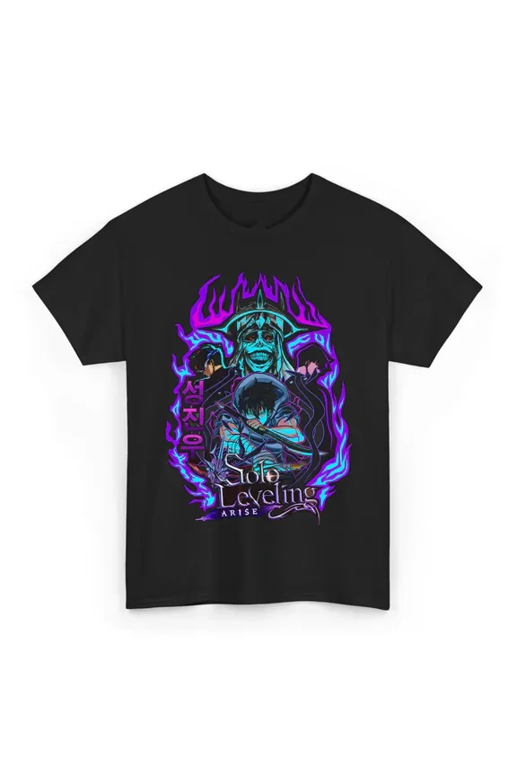Reprint Rare Anime Solo Leveling - Sung Jin-woo T-Shirt Size S-5XL, Gift For Friends