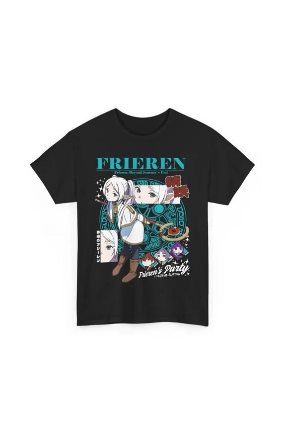 Reprint Rare Anime Stark Girl Tee, Frieren Shirt, Beyond Journeys Black T Shirt