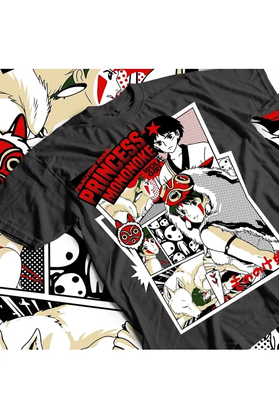 Reprint Rare Anime T-Shirt, Princess Mononoke Shirt for Fans, Unisex Tee, Hot New Art Print