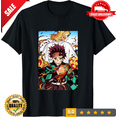 thumbnail image 1 of Reprint Rare Anime Tanjiro & Rengoku Demon Train Sad Moment Black T Shirt Size S - 5XL, NEW INSTOCK-TH78498, 1 of 2