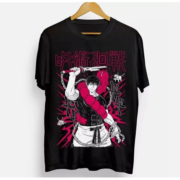 Reprint Rare Anime Toji Jujutsu Kaisen Fushiguro Black T Shirt Size S - 5XL