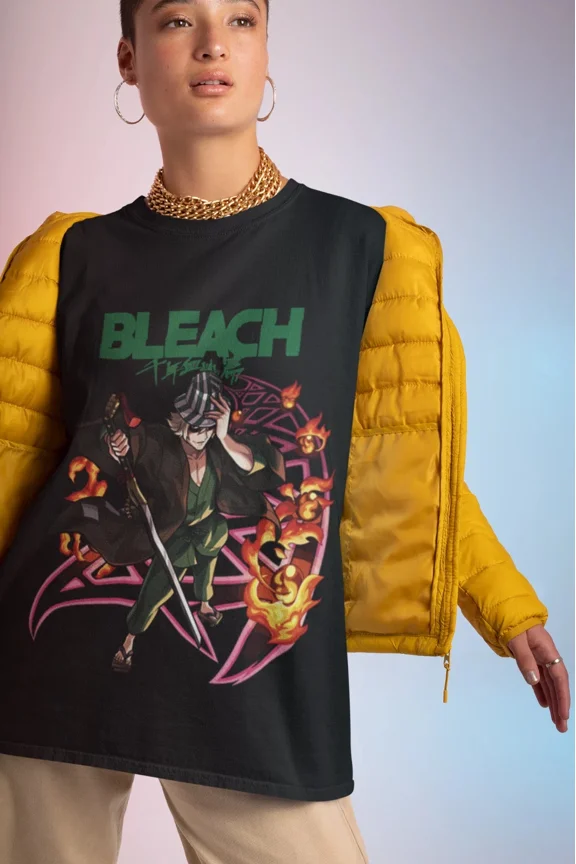 Anime Urahara Kisuke Bleach Zar Black T Shirt Size S - 5Xl