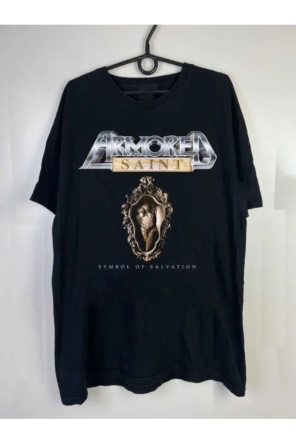 Reprint Rare Armored Saint Symbol Of Salvation Short Sleeve Tee Men Women Shirt QX677