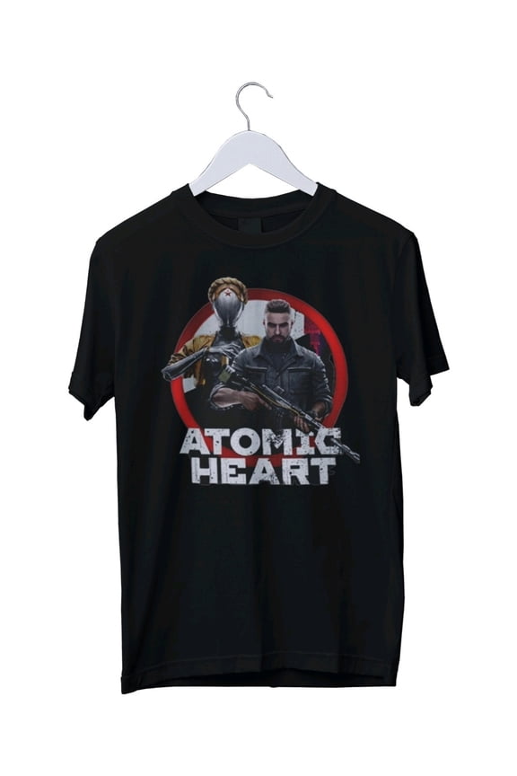 Reprint Rare Atomic Heart T-Shirt Mens Black White All Sizes S M L XL 2 3 4 XL