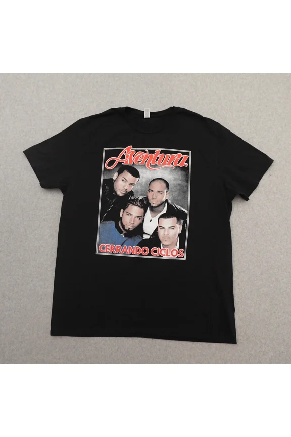 Reprint Rare Aventura Tour T-Shirt Adult XL (22X29) Tour Dates Cerrando Ciclos
