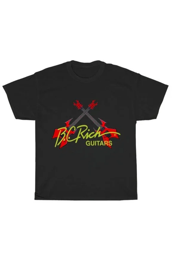 Reprint Rare BC RICH GUITARS Logo 1 American Men's T-Shirt Funny Size S to 5XL