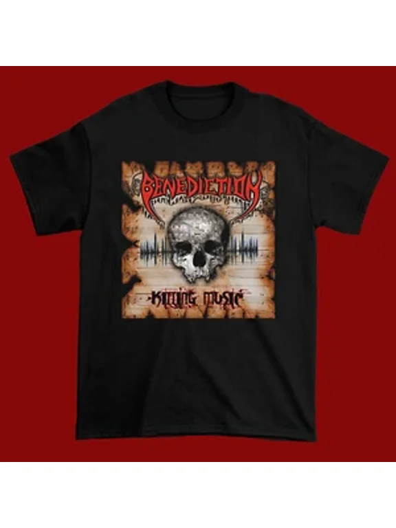 Reprint Rare BENEDICTION - Killing Music Short Sleeve Black All Size T-Shirt