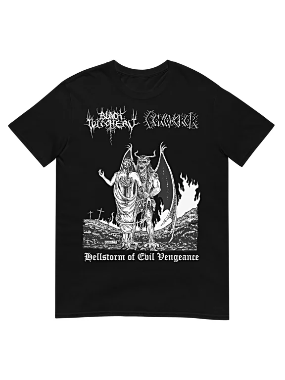 Reprint Rare BLACK WITCHERY / CONQUEROR "Hellstorm Of Evil Vengeance" (2023) (Two Sided) TS