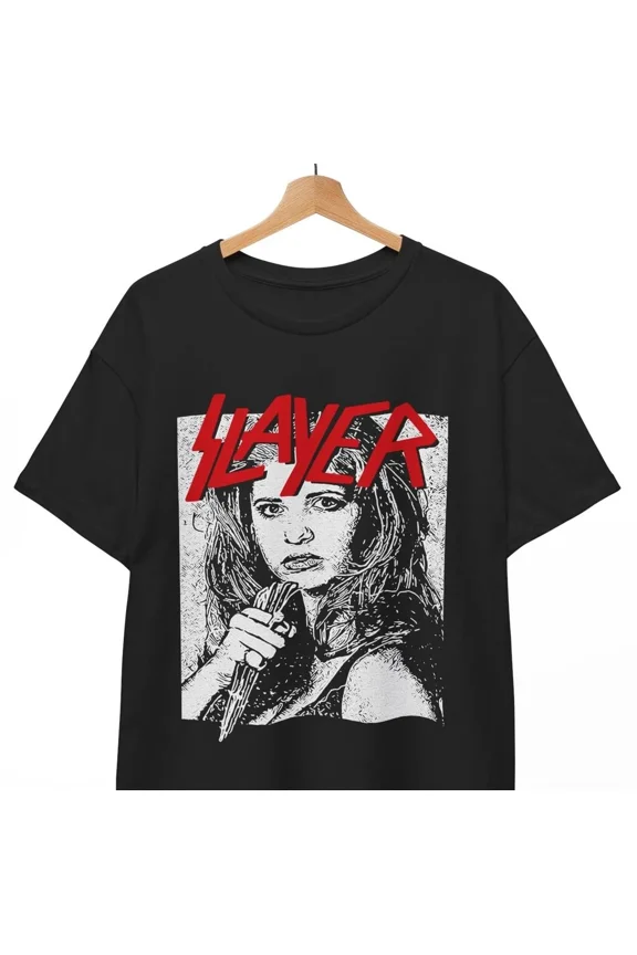 Reprint Rare BUFFY VAMPIRE Slay METAL Mashup T-Shirt, Music Unisex Tee