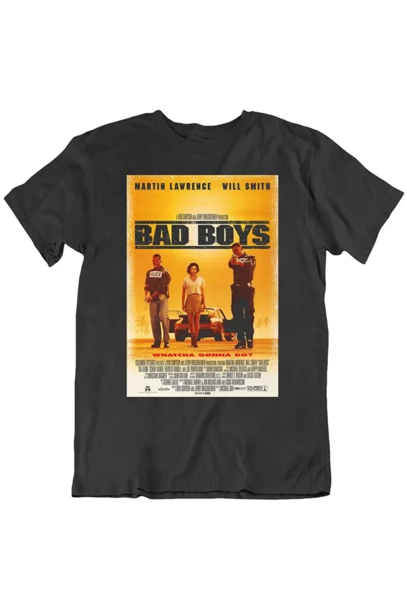 Reprint Rare Bad Boys 1995 Movie Poster Fan Black T Shirt