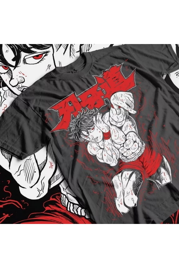 Reprint Rare Baki the Grappler T-Shirt, Gym Workout Unisex Graphic Tee, Yujiro Hanma Anime