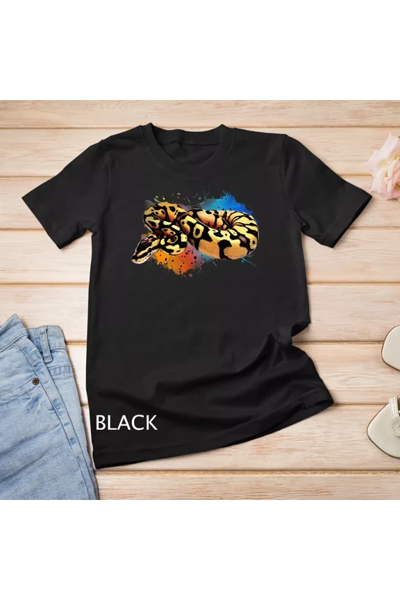 Reprint Rare Ball Python Watercolor Reptile Keeper Paint Splash T-Shirt Unisex T-shirt