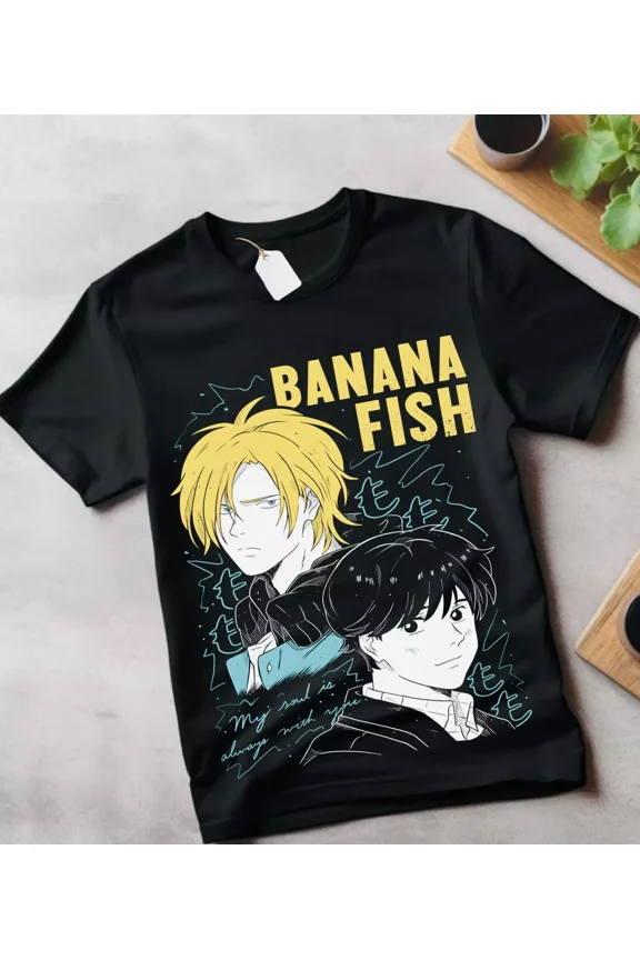 Reprint Rare Banana Fish T-shirt Ash Lynx Eiji Okumura Card Anime Kawaii gift clothes