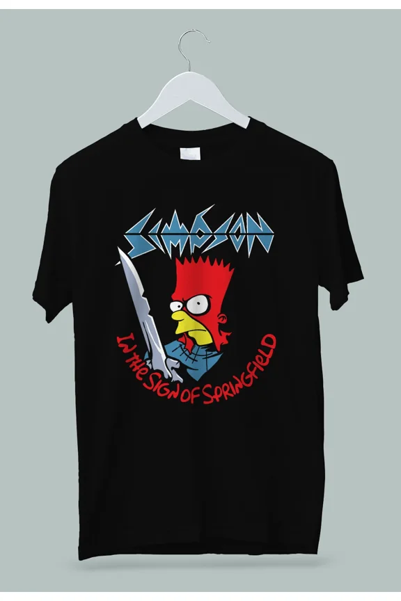 Reprint Rare Bart In The Sign Of Springfield T-Shirt S-2XL