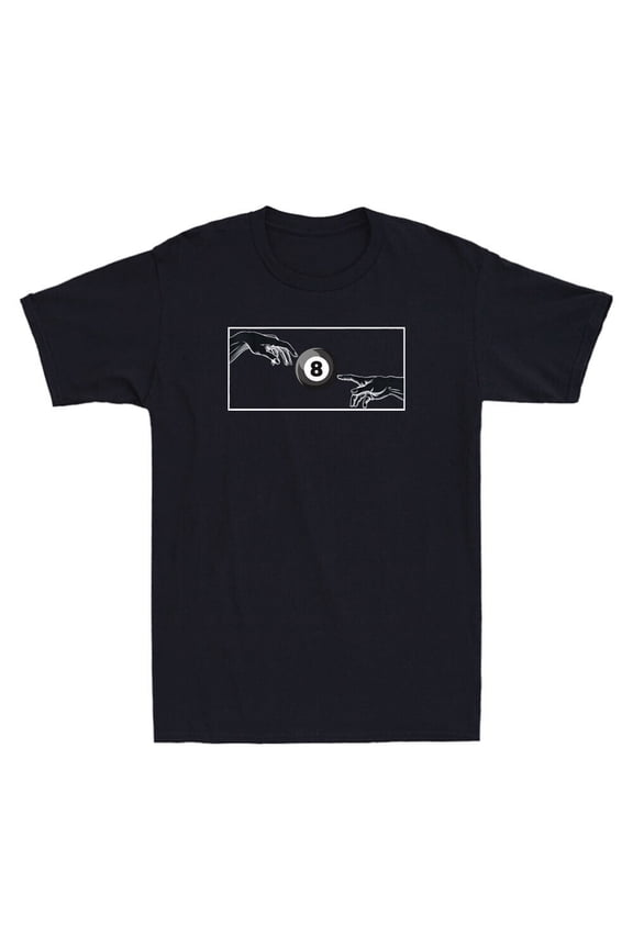 Reprint Rare Billiard Ball Black 8 for Billiard Player for Pool Billiards Funny Men's T-Shirt