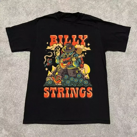 Reprint Rare Billy Strings FALL WINTER 2021 Black Cotton T Shirt Full Size S-5XL