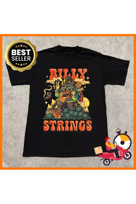 Reprint Rare Billy Strings FALL WINTER 2021 Black T-Shirt