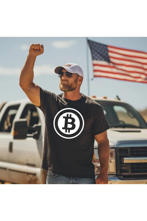 Reprint Rare Bitcoin Logo Crypto Symbol Tshirt Cryptocurrency Tee Print DTF T-Shirt S/5XL