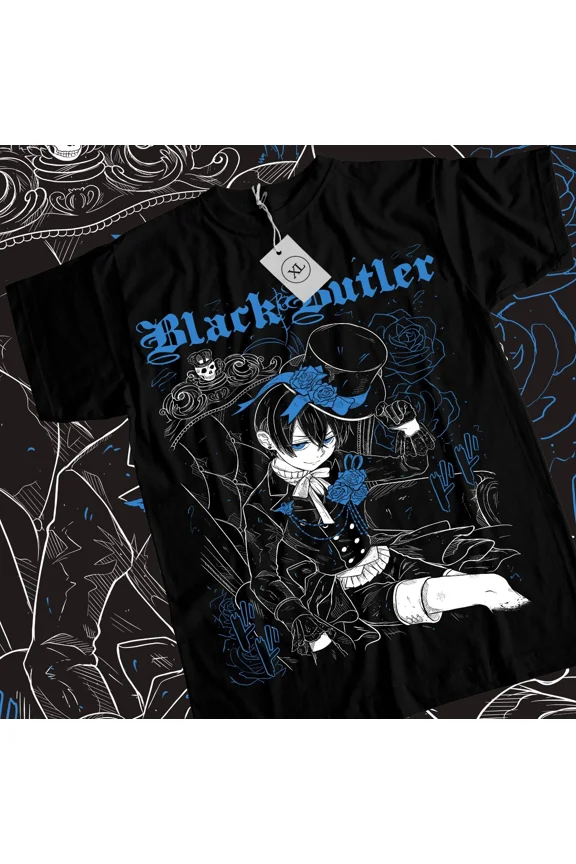 Reprint Rare Black Butler T-shirt Sebastian Ciel Toboso Yana Kawai Anime Tee Shirt All Size