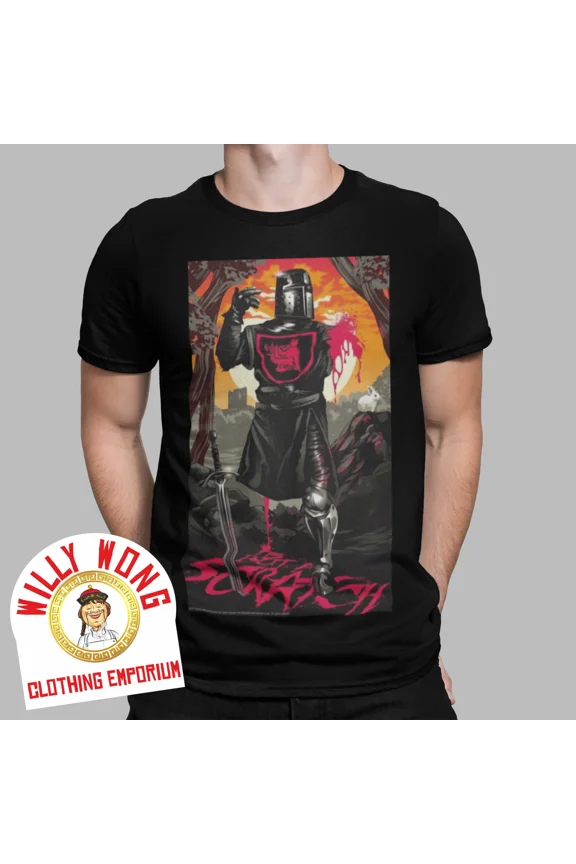 Reprint Rare Black Knight Monty Python T-Shirt Retro Movie 70s 80s The Holy Grail Tee