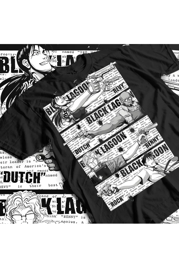 Reprint Rare Black Lagoon Oversized T-Shirt, Unisex Tee, Cotton Top, Graphic Shirt, Cool