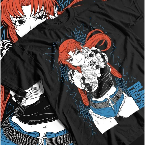 Reprint Rare Black Lagoon Revy Balalaika Tee, Manga Eda Waifu Unisex Shirt, Anime Graphic