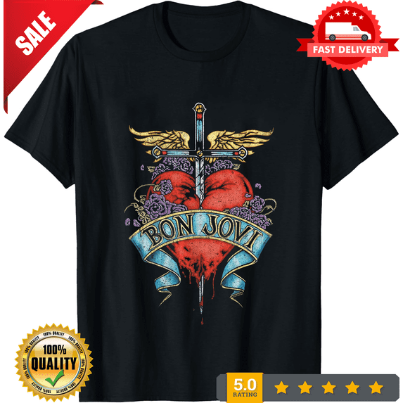 Reprint Rare Bonnnn Jovi Music Star For Fans Cotton Black S-234XL Men Women Tee Shirt IN522, NEW INSTOCK-TH78511