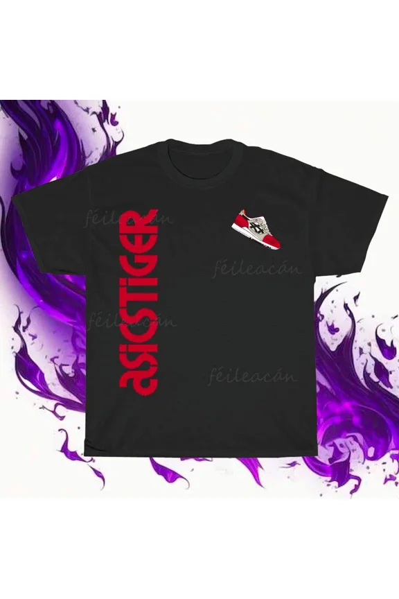 Reprint Rare Brand New Asics Tiger Logo American T-Shirt Funny Size S to 5XL