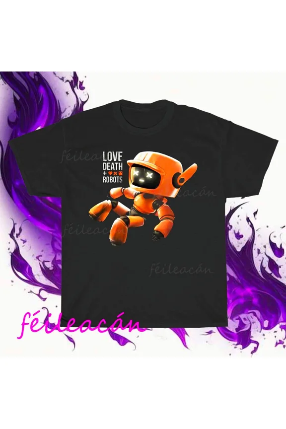 Reprint Rare Brand New Love Death Robots Active Logo American T-Shirt Funny Size S to 5XL