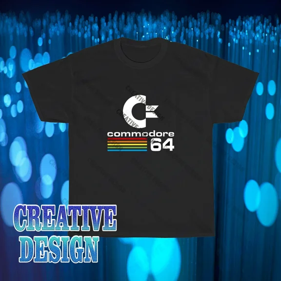 Reprint Rare Brand New The Commodore 64 C64 Retro Computer T-Shirt Funny Size S to 5XL