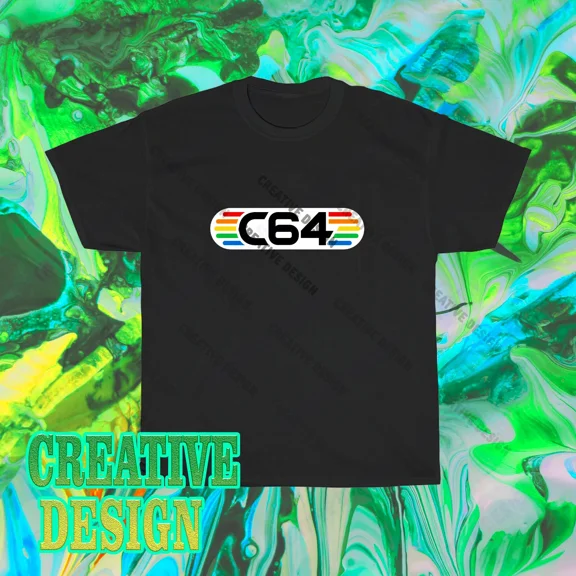 Reprint Rare Brand New The Commodore 64 C64 Retro Computer T-Shirt Funny Size S to 5XL