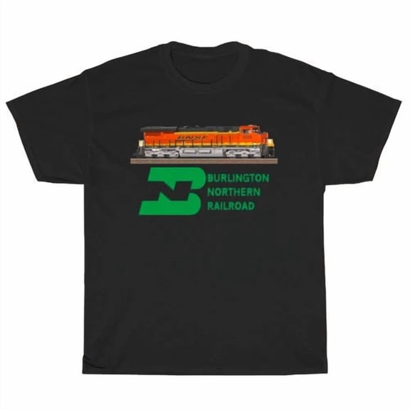 Reprint Rare Burlington Northern Railroad Train American Men's T-Shirt Funny Size S to 5XL