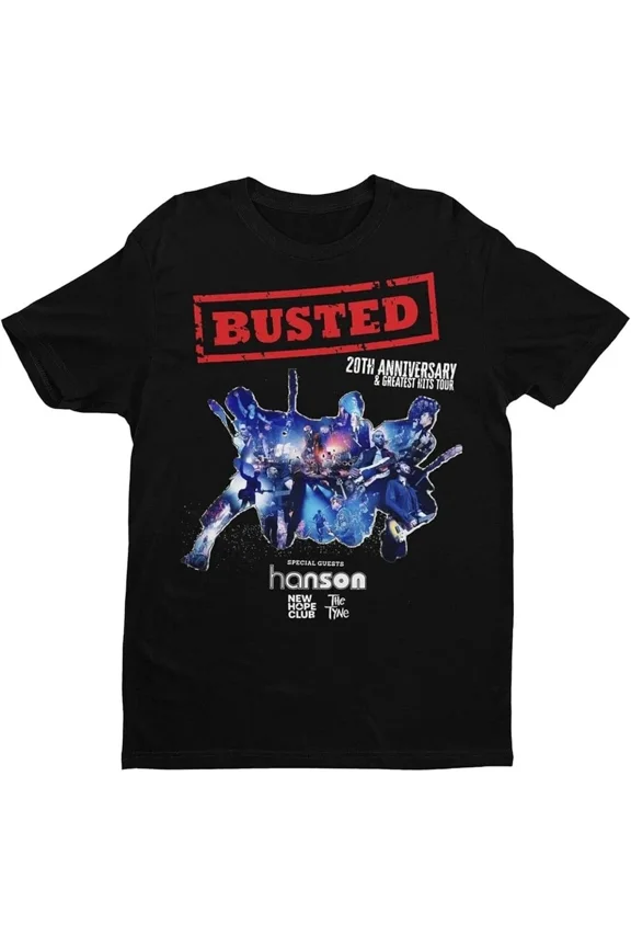 Reprint Rare Busted Tour 2023 Mens T-Shirt UK Music Band Shirt Adults SA186 FREE SHIPPING