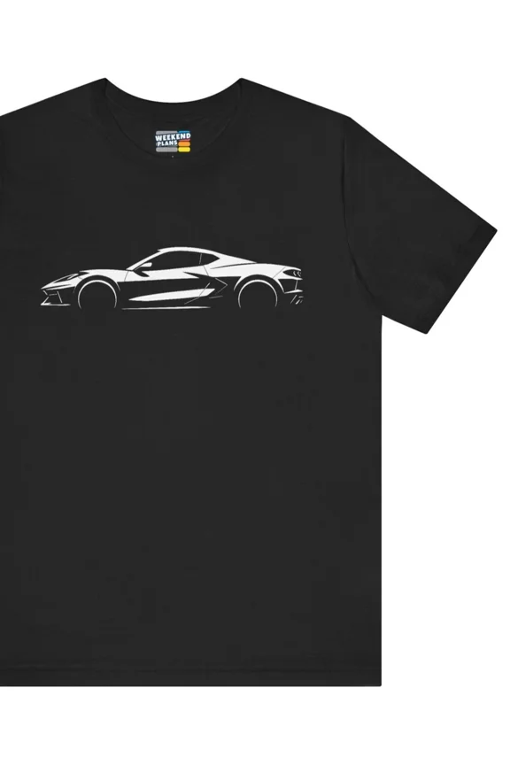 Reprint Rare C8 Chevy Corvette Silhouette Shirt : 2020 - 2025 Vette Graphic on Tshirt