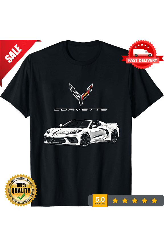 Reprint Rare C8 Corvette White Vette Muscle Car Supercar Graphic T-Shirt Trending Gift, ULTRA LIMITED-TH81825