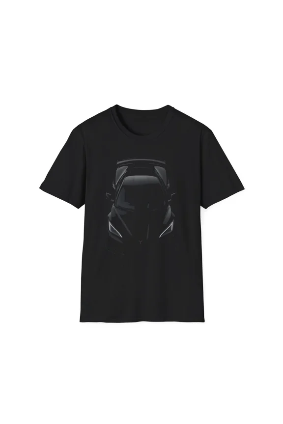 Reprint Rare C8 T-Shirt | Top Down Black Supercar Graphic Tee Mid-Engine Vette