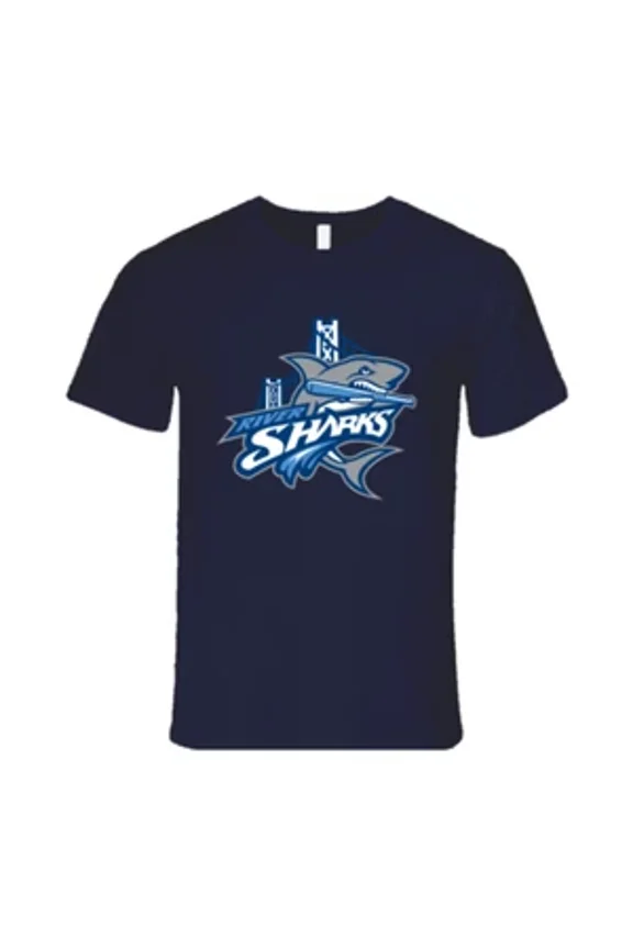 Reprint Rare Camden Riversharks T-Shirt River Sharks Atlantic League