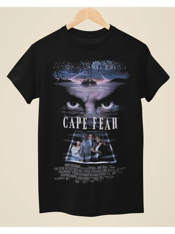 Reprint Rare Cape Fear - Movie Poster Inspired Unisex Black T-Shirt
