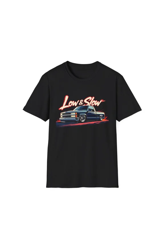 Reprint Rare Chevy 1500 OBS T-Shirt Low & Slow Slammed Pickup Truck Graphic Tee Custom Truck