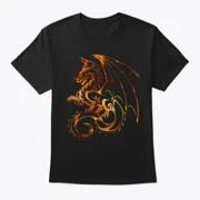 Reprint Rare Chinese Zodiac Fire Flame Dragon T-Shirt Made in the USA Size S to 5XL