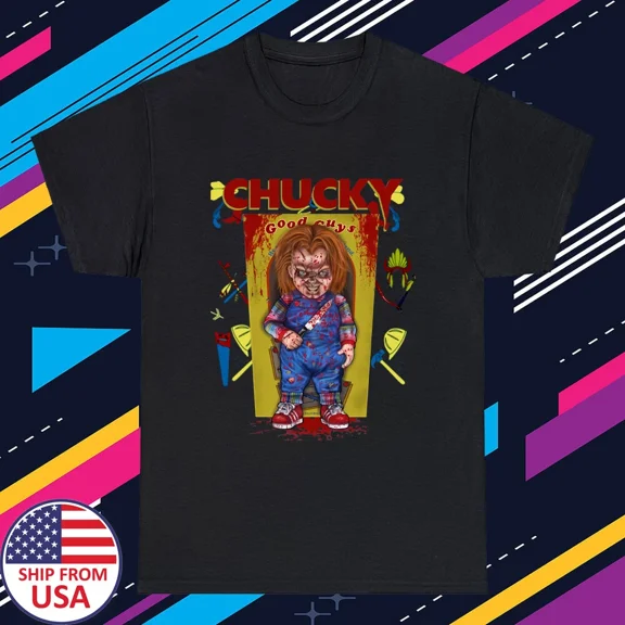 Reprint Rare Chucky Good Guys Horror Men's Black Size S-5XL