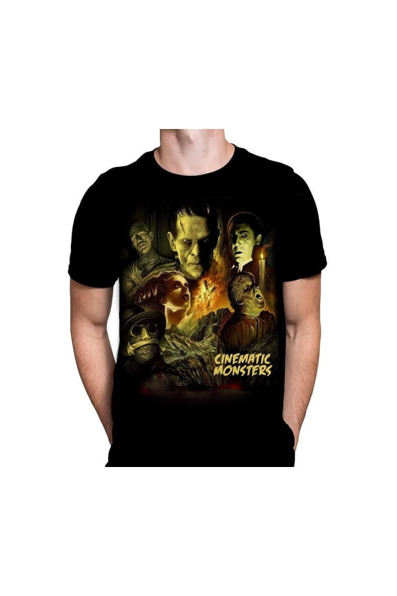 Reprint Rare Cinematic Monsters - Movie T-Shirt - Sizes s - 5XL - Art / Horror / 1930's