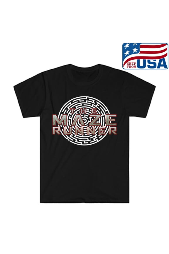 Reprint Rare Circle Maze Labyrinth Maze Runner Men's Black T-shirt Size S to 5XL