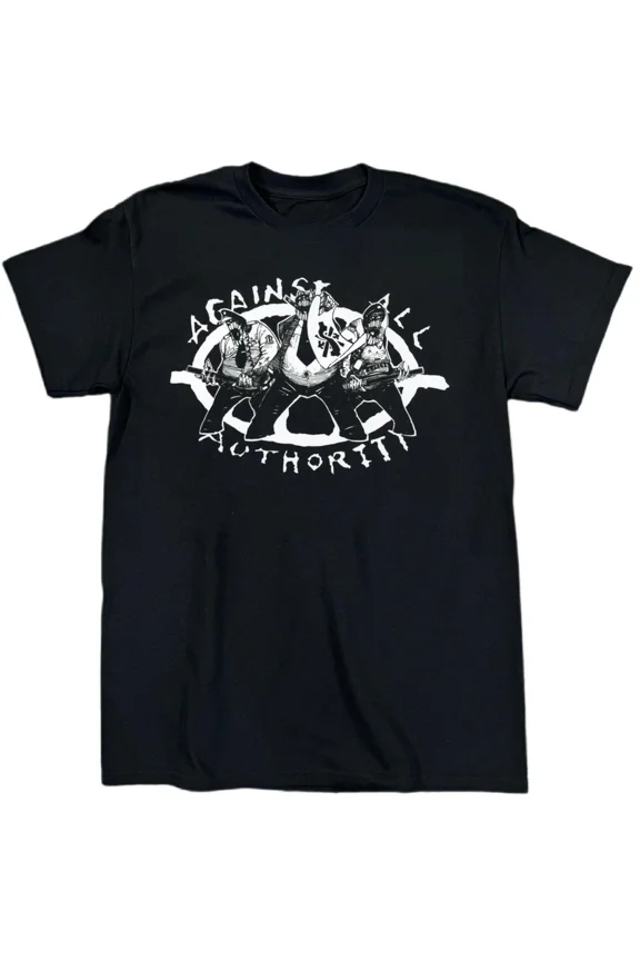 Reprint Rare Collection Against All Authority Band Funny Cotton Black 5XL T Shirt JU728